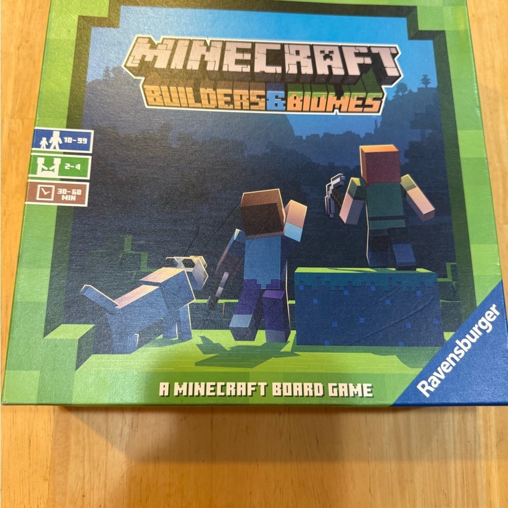 Ravensburger Minecraft Builders & Biomes Board Game - Blue and Green